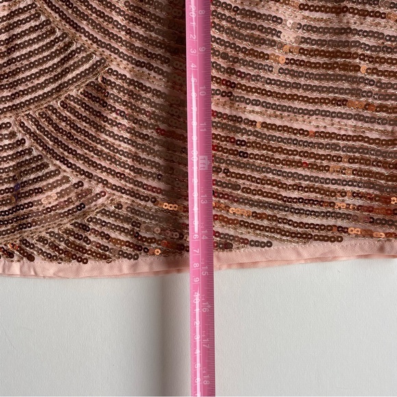Rose Gold Sequin Mini Skirt - Picture 6 of 8